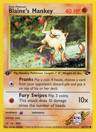 Blaine's Mankey - 63/132 [Gym Challenge] Unlimited
