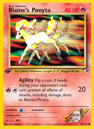Blaine's Ponyta - 63/132 [Gym Heroes] 1st Edition