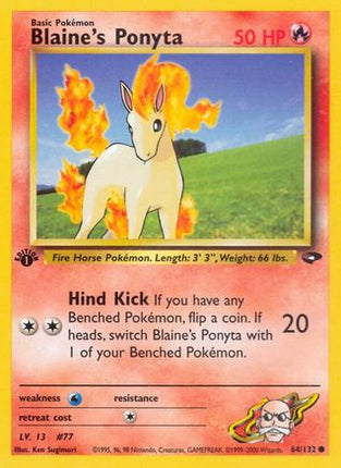 Blaine's Ponyta - 64/132 [Gym Challenge] 1st Edition