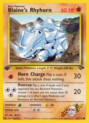 Blaine's Rhyhorn - 65/132 [Gym Challenge] 1st Edition