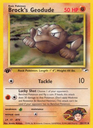 Brock's Geodude (38) - 38/132 [Gym Heroes] 1st Edition