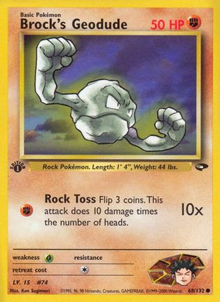 Brock's Geodude - 68/132 [Gym Challenge] 1st Edition
