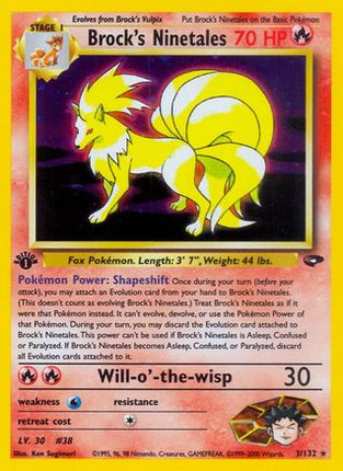 Brock's Ninetales - 3/132 [Gym Challenge] 1st Edition Holofoil