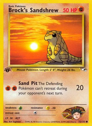 Brock's Sandshrew (72) - 72/132 [Gym Heroes] 1st Edition