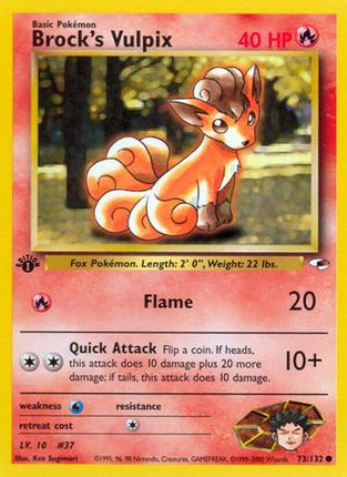 Brock's Vulpix - 73/132 [Gym Heroes] 1st Edition