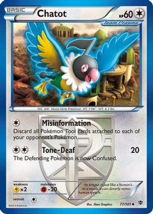 Chatot (Team Plasma) - 77/106 [Plasma Blast]