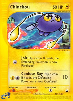 Chinchou (71) - 71/147 [Aquapolis] Reverse Holofoil