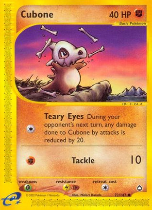 Cubone - 72/147 [Aquapolis] Reverse Holofoil