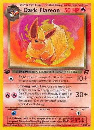 Dark Flareon - 35/82 [Team Rocket] 1st Edition