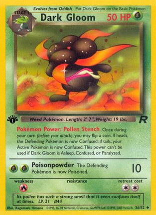 Dark Gloom - 36/82 [Team Rocket] 1st Edition