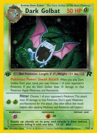 Dark Golbat (7) - 7/82 [Team Rocket] 1st Edition Holofoil