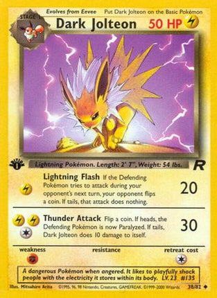Dark Jolteon - 38/82 [Team Rocket] 1st Edition