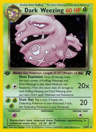 Dark Weezing (14) - 14/82 [Team Rocket] Unlimited Holofoil