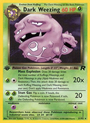 Dark Weezing (31) - 31/82 [Team Rocket] 1st Edition