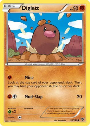 Diglett - 58/106 [XY Base Set] Reverse Holofoil