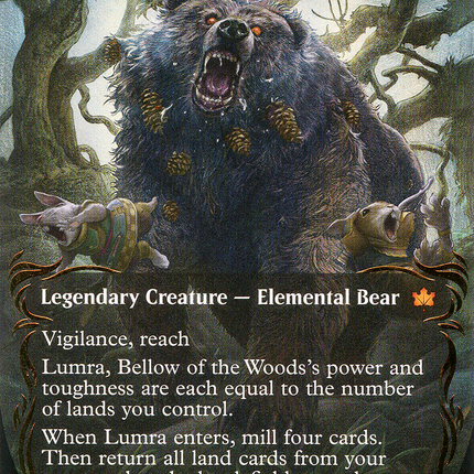 Lumra, Bellow of the Woods (Showcase) (Borderless) [Bloomburrow] Raised Foil