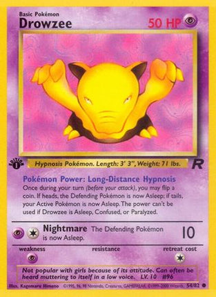 Drowzee - 54/82 [Team Rocket] 1st Edition