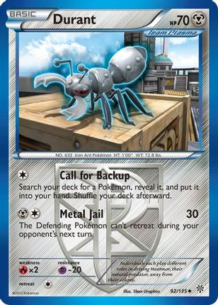 Durant (Team Plasma) (92) - 92/108 [Plasma Storm] Reverse Holofoil