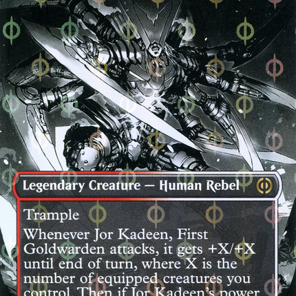 Jor Kadeen, First Goldwarden (Showcase) (Borderless) [Phyrexia: All Will Be One] Step-and-Compleat Foil