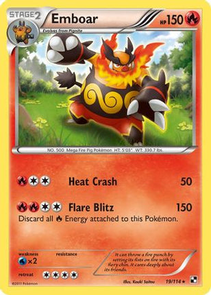 Emboar (19) - 19/114 [Black and White] Holofoil