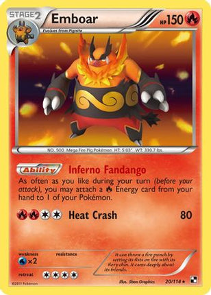 Emboar (20) - 20/114 [Black and White] Reverse Holofoil