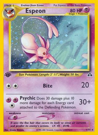 Espeon (1) - 1/75 [Neo Discovery] 1st Edition Holofoil