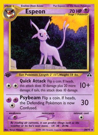 Espeon (20) - 20/75 [Neo Discovery] 1st Edition