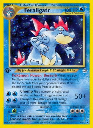 Feraligatr (4) - 4/111 [Neo Genesis] 1st Edition Holofoil