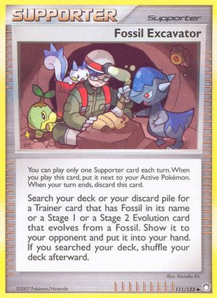 Fossil Excavator - 111/123 [Mysterious Treasures] Reverse Holofoil