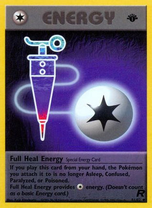 Full Heal Energy - 81/82 [Team Rocket] 1st Edition