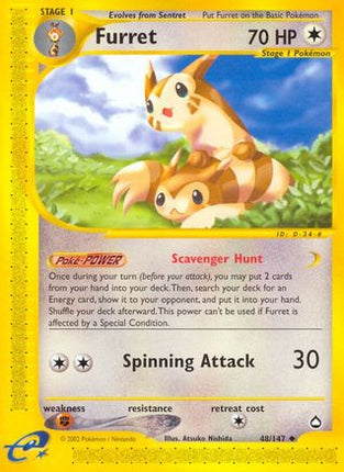 Furret - 48/147 [Aquapolis] Reverse Holofoil