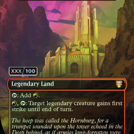 Shinka, the Bloodsoaked Keep (Borderless) [Tales of Middle-earth Commander] Serialized Foil