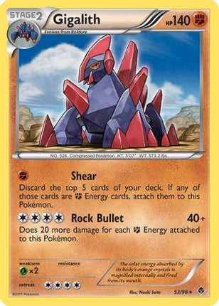 Gigalith - 53/98 [Emerging Powers] Reverse Holofoil