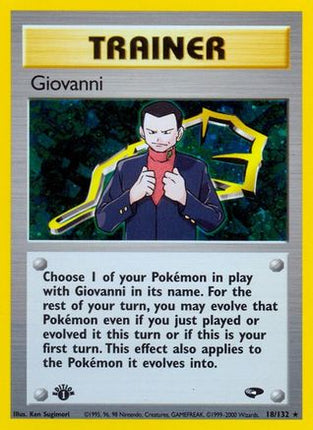 Giovanni (18) - 18/132 [Gym Challenge] 1st Edition Holofoil