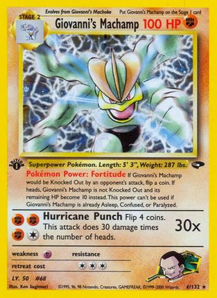 Giovanni's Machamp - 6/132 [Gym Challenge] 1st Edition Holofoil