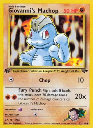 Giovanni's Machop - 72/132 [Gym Challenge] 1st Edition