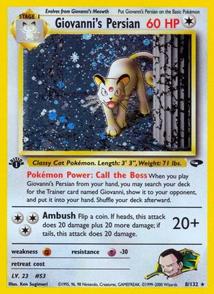 Giovanni's Persian - 8/132 [Gym Challenge] 1st Edition Holofoil