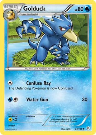 Golduck (34) - 34/149 [Boundaries Crossed] Reverse Holofoil