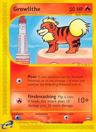 Growlithe (80) - 80/147 [Aquapolis] Reverse Holofoil