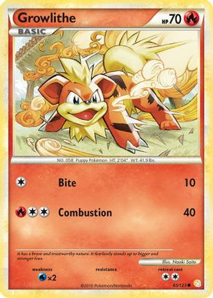 Growlithe - 65/106 [HeartGold SoulSilver] Reverse Holofoil