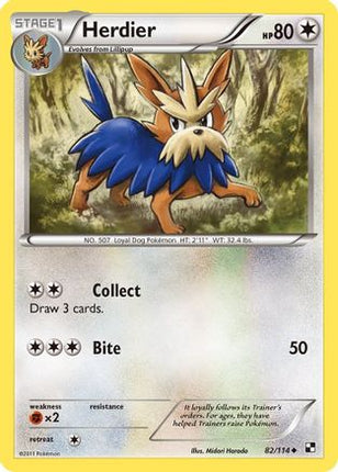 Herdier - 82/114 [Black and White] Reverse Holofoil