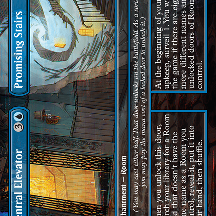 Central Elevator // Promising Stairs (Borderless) [Duskmourn: House of Horror] Foil