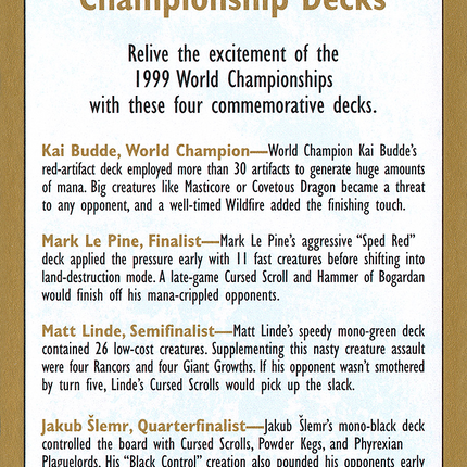 1999 World Championships Ad [World Championship Decks 1999]