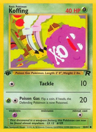 Koffing - 58/82 [Team Rocket] 1st Edition