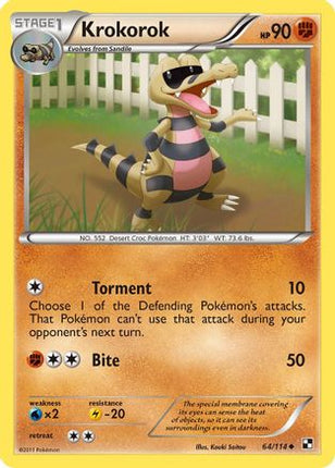 Krokorok - 64/114 [Black and White] Reverse Holofoil
