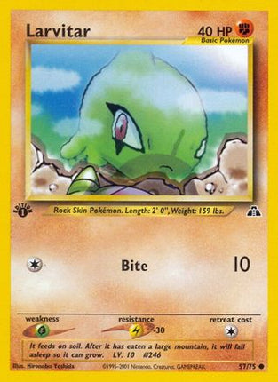 Larvitar - 57/75 [Neo Discovery] 1st Edition