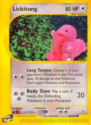 Lickitung - 90/147 [Aquapolis] Reverse Holofoil
