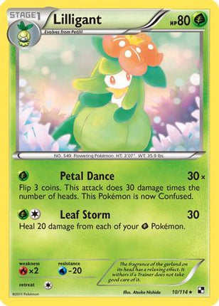 Lilligant - 10/114 [Black and White] Reverse Holofoil