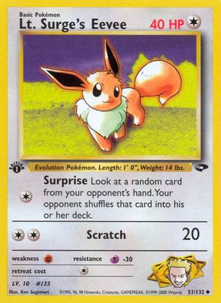 Lt. Surge's Eevee - 51/132 [Gym Challenge] 1st Edition