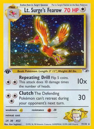 Lt. Surge's Fearow - 7/132 [Gym Heroes] Unlimited Holofoil